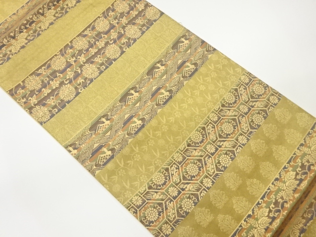 JAPANESE FUKURO OBI / WOVEN FLOWER ARABESQUE